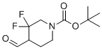 structure of CAS# 1373503-65-1, Tert-butyl 3,3-difluoro-4-formylpiperidine-1-carboxylate