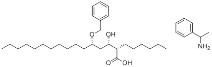 CAS 登录号：137433-01-3, (2S,3S,5R)-2-己基-3-羟基-5-(苯基甲氧基)-十六烷酸(S)-α-甲基苯甲胺盐
