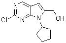 2-氯-7-环戊基-7H-吡咯并[2,3-d]嘧啶-6-甲醇分子结构 (CAS 1374639-77-6)