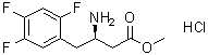 structure of CAS# 1374985-05-3, (betaR)-beta-Amino-2,4,5-trifluorobenzenebutanoic acid methyl ester hydrochloride (1:1)
