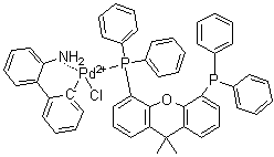 structure of CAS# 1375325-77-1, [2'-(Amino)[1,1'-biphenyl]-2-yl]chloro[[5-(diphenylphosphino)-9,9-dimethyl-9H-xanthen-4-yl]diphenylphosphine]palladium
