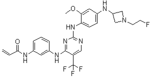 N-[3-[[2-[[4-[[1-(2-氟乙基)-3-氮杂环丁基]氨基]-2-甲氧基苯基]氨基]-5-(三氟甲基)-4-嘧啶基]氨基]苯基]-2-丙烯酰胺分子结构 (CAS 1375465-09-0)