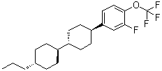 [反式(反式)]-2-氟-4-(4'-丙基[1,1'-联环己烷]-4-基)-1-(三氟甲氧基)苯分子结构 (CAS 137810-19-6)