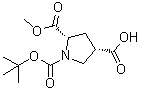 (3S,5S)-1-(叔丁氧羰基)-5-(甲氧羰基)吡咯烷-3-羧酸分子结构 (CAS 1378388-35-2)