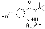 (2S,4S)-2-(5-碘-1H-咪唑-2-基)-4-(甲氧基甲基)-1-吡咯烷羧酸叔丁酯分子结构 (CAS 1378391-86-6)