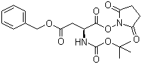 structure of CAS# 13798-75-9, N-叔丁氧羰基-L-天冬氨酸 4-苄酯 1-(N-羟基丁二酰亚胺)酯