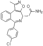 (4S)-6-(4-氯苯基)-1-甲基-4H-异恶唑并[5,4-d][2]苯并氮杂卓-4-乙酰胺分子结构 (CAS 1380087-89-7)