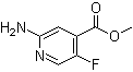 structure of CAS# 1380331-29-2, 2-Amino-5-fluoro-4-pyridinecarboxylic acid methyl ester