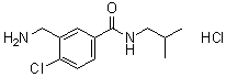 3-(氨基甲基)-4-氯-N-(2-甲基丙基)苯甲酰胺盐酸盐分子结构 (CAS 1383133-66-1)