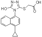 2-[[4-(4-环丙基萘-1-基)-5-羟基-4H-1,2,4-三唑-3-基]硫基]乙酸分子结构 (CAS 1384208-36-9)