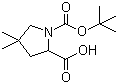 (S)-1-叔丁氧羰基-4,4-二甲基吡咯烷-2-羧酸分子结构 (CAS 138423-86-6)