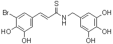 structure of CAS# 1384426-12-3, (2E)-3-(3-溴-4,5-二羟基苯基)-N-[(3,4,5-三羟基苯基)甲基]-2-硫代丙烯酰胺