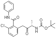 N-[(1S)-3-[3-氯-2-[(苯基氨基)羰基]苯基]-1-甲基-2-氧代丙基]氨基甲酸叔丁酯分子结构 (CAS 1386861-47-7)