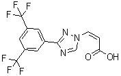 structure of CAS# 1388842-44-1, (2Z)-3-[3-[3,5-Bis(trifluoromethyl)phenyl]-1H-1,2,4-triazol-1-yl]-2-propenoic acid
