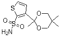 structure of CAS# 138890-87-6, 3-(2,5,5-三甲基-1,3-二氧己环-2-基)-2-噻吩磺酰胺