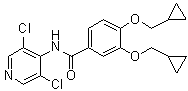 3,4-二(环丙基甲氧基)-N-(3,5-二氯-4-吡啶基)苯甲酰胺分子结构 (CAS 1391052-24-6)