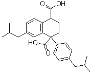 1,2,3,4-Tetrahydro-7-(2-methylpropyl)-1-[4-(2-methylpropyl)phenyl]-1,4-naphthalenedicarboxylic acid molecular structure (CAS 1391054-15-1)