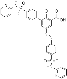 2-羟基-4'-[(2-吡啶基氨基)磺酰基]-5-[2-[4-[(2-吡啶基氨基)磺酰基]苯基]偶氮][1,1'-联苯]-3-羧酸分子结构 (CAS 1391062-34-2)