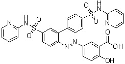 5-[2-[4',5-Bis[(2-pyridinylamino)sulfonyl][1,1'-biphenyl]-2-yl]diazenyl]-2-hydroxybenzoic acid molecular structure (CAS 1391062-37-5)