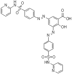2-羟基-3,5-二[2-[4-[(2-吡啶基氨基)磺酰基]苯基]偶氮]苯甲酸分子结构 (CAS 1391062-49-9)