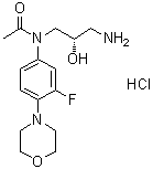 N-[(2S)-3-氨基-2-羟基丙基]-N-[3-氟-4-(4-吗啉基)苯基]乙酰胺盐酸盐(1:1)分子结构 (CAS 1391068-25-9)