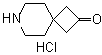 structure of CAS# 1392211-51-6, 7-Azaspiro[3.5]nonan-2-one hydrochloride (1:1)