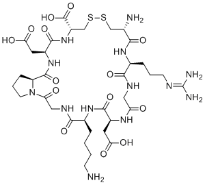 structure of CAS# 1392278-76-0, (6S,9S,15S,18R,23R,26S,29S)-18-氨基-6-(4-氨基丁基)-9,26-双(羧甲基)-15-[3-(二氨基亚甲基氨基)丙基]-2,5,8,11,14,17,25,28-八氧代-20,21-二硫杂-1,4,7,10,13,16,24,27-八氮杂双环[27.3.0]三十二烷-23-羧酸