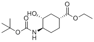 (1R,3R,4R)-乙基4-(叔-丁氧羰基氨基)-3-羟基环己烷甲酸酯分子结构 (CAS 1392745-70-8)