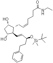 CAS # 1393740-68-5, (5Z)-7-[(1R,2R,3R,5S)-2-[(1E,3S)-3-[[(1,1-Dimethylethyl)dimethylsilyl]oxy]-5-phenyl-1-penten-1-yl]-3,5-dihydroxycyclopentyl]-N-ethyl-5-heptenamide