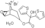 CAS # 139404-48-1, Tiotropium bromide hydrate, (1a,2b,4b,5a,7b)-7-[(hydroxydi-2-thienylacety l)oxy]-9,9-dimethyl-3-oxa-9-azoniatricyclo[3.3.1.02,4]nonane bromide hydrate