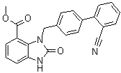CAS 登录号：139481-33-7, 3-[(2'-氰基[1,1'-联苯]-4-基)甲基]-2,3-二氢-2-氧代-1H-苯并咪唑-4-羧酸甲酯