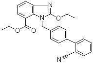 structure of CAS# 139481-41-7, 2-乙氧基-1-[(2'-氰基联苯-4-基)甲基]苯并咪唑-7-羧酸乙酯