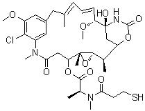 N2'-去乙酰基-N2'-(3-巯基-1-氧代丙基)美登素分子结构 (CAS 139504-50-0)