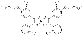 二[1-(2-氯苯基)-2-[3-甲氧基-4-(2-甲氧基乙氧及)苯基]-1，2-乙烯双巯基合镍分子结构 (CAS 139562-87-1)