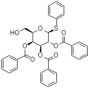 苯基 1-硫代-beta-D-吡喃半乳糖苷 2,3,4-三苯甲酸酯分子结构 (CAS 139608-11-0)
