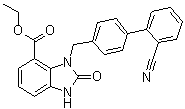 CAS 登录号：1397836-52-0, 3-[(2'-氰基[1,1'-联苯]-4-基)甲基]-2,3-二氢-2-氧代-1H-苯并咪唑-4-羧酸乙酯