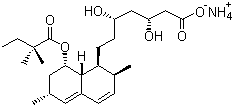 structure of CAS# 139893-43-9, Simvastatin ammonium salt