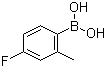 structure of CAS# 139911-29-8, 4-Fluoro-2-methylphenylboronic acid