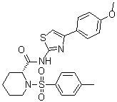 (2R)-N-[4-(4-甲氧基苯基)-2-噻唑基]-1-[(4-甲基苯基)磺酰基]-2-哌啶甲酰胺分子结构 (CAS 1401242-74-7)