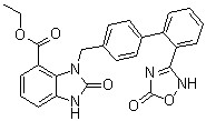 3-[[2'-(2,5-二氢-5-氧代-1,2,4-恶二唑-3-基)[1,1'-联苯]-4-基]甲基]-2,3-二氢-2-氧代-1H-苯并咪唑-4-羧酸乙酯分子结构 (CAS 1403474-76-9)