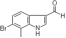 6-溴-7-甲基-1H-吲哚-3-甲醛分子结构 (CAS 1403579-58-7)