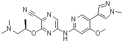 3-[(1R)-2-(二甲基氨基)-1-甲基乙氧基]-5-[[4-甲氧基-5-(1-甲基-1H-吡唑-4-基)-2-吡啶基]氨基]-2-吡嗪甲腈分子结构 (CAS 1404095-34-6)