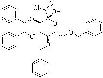 2,3,4,6-四-O-苄基-1-二氯甲基-D-吡喃葡萄糖分子结构 (CAS 140658-50-0)