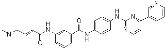 3-[[4-(二甲基氨基)-1-氧代-2-丁烯-1-基]氨基]-N-[4-[[4-(3-吡啶基)-2-嘧啶基]氨基]苯基]苯甲酰胺分子结构 (CAS 1408064-71-0)