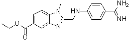 structure of CAS# 1408238-41-4, 2-[[[4-(氨基亚胺甲基)苯基]氨基]甲基]-1-甲基-1H-苯并咪唑-5-羧酸乙酯