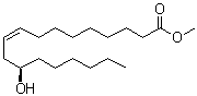 CAS # 141-24-2, cis-Ricinoleic acid methyl ester, Methyl ricinate, Methyl ricinoleate, NSC 1254