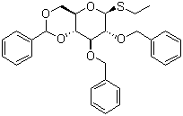 乙基 2,3-O-二苄基-4,6-O-亚苄基-1-beta-D-硫代吡喃葡萄糖苷分子结构 (CAS 141263-01-6)