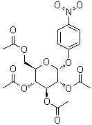 对硝基苯基 2,3,4,6-四-O-乙酰基-alpha-D-吡喃葡萄糖苷分子结构 (CAS 14131-42-1)