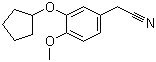 3-(环戊基氧基)-4-甲氧基苯乙腈分子结构 (CAS 141333-36-0)