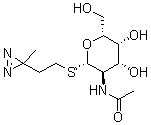 2-(3-甲基-3H-双吖丙啶-3-基)乙基 2-(乙酰氨基)-2-脱氧-1-硫代-beta-D-吡喃半乳糖苷分子结构 (CAS 141411-40-7)